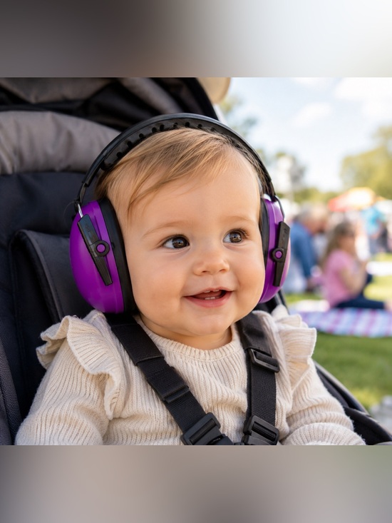Other - NWT Happy Baby Mini Earmuffs Purple Noise Reduction Hearing Protection